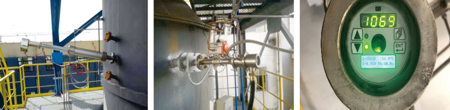 Two-Color Infrared Temperature Measuring System for Combustion Chambers